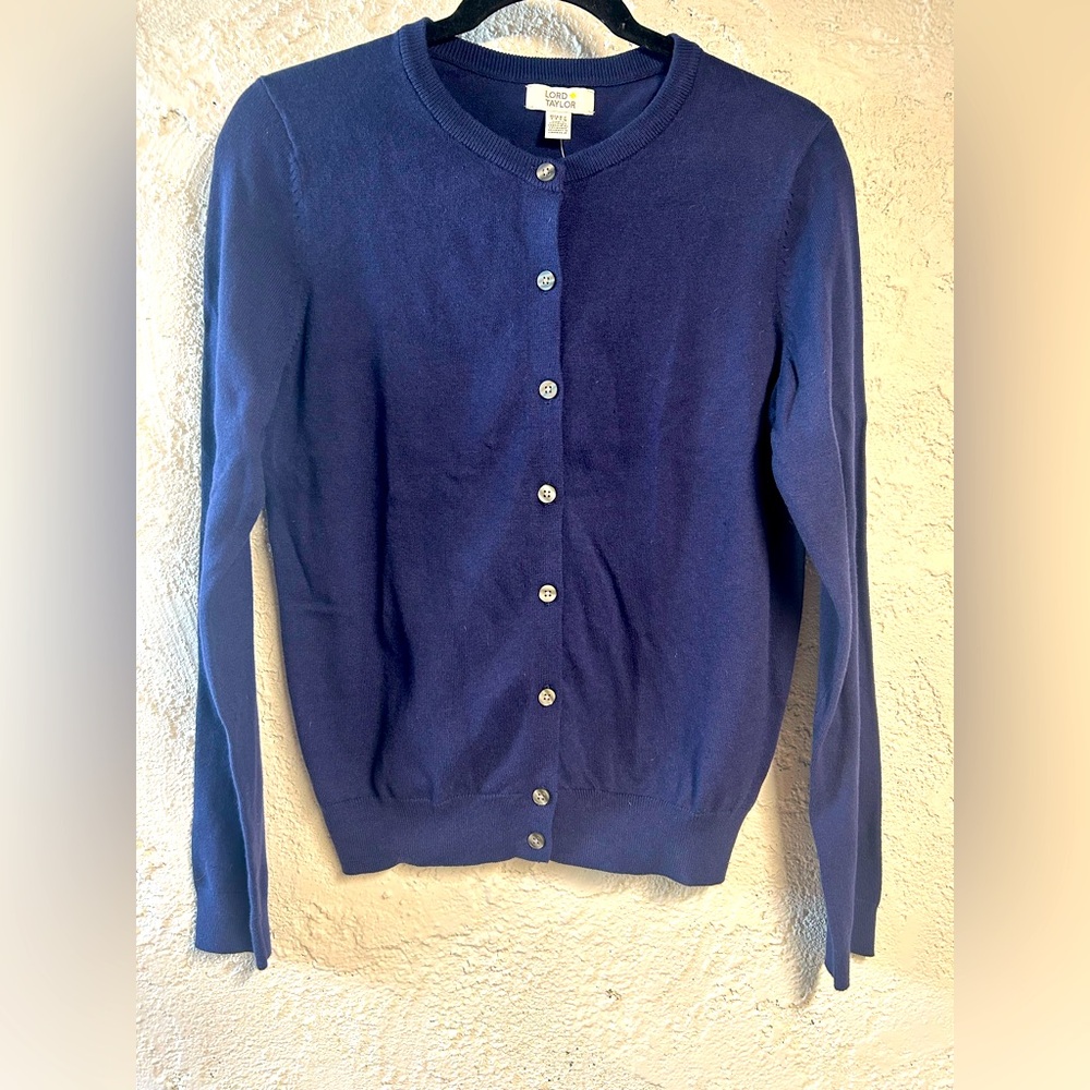 Navy blue cardigan, brand new never worn, with tags